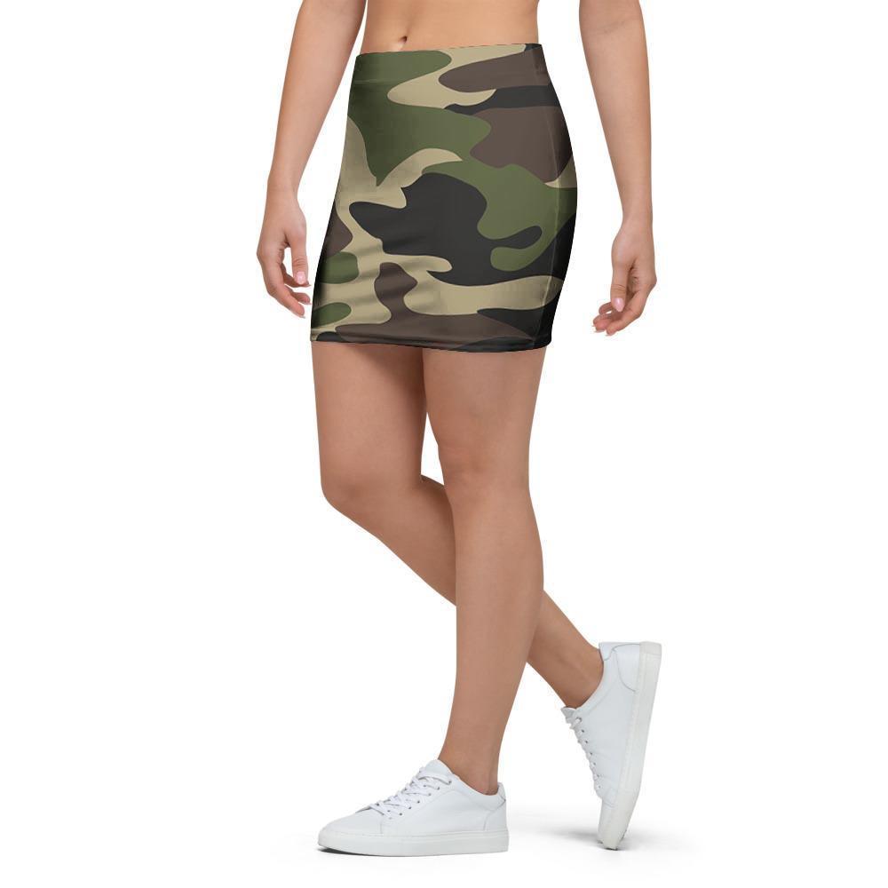 Camo Camouflage Print Mini Skirt-grizzshop