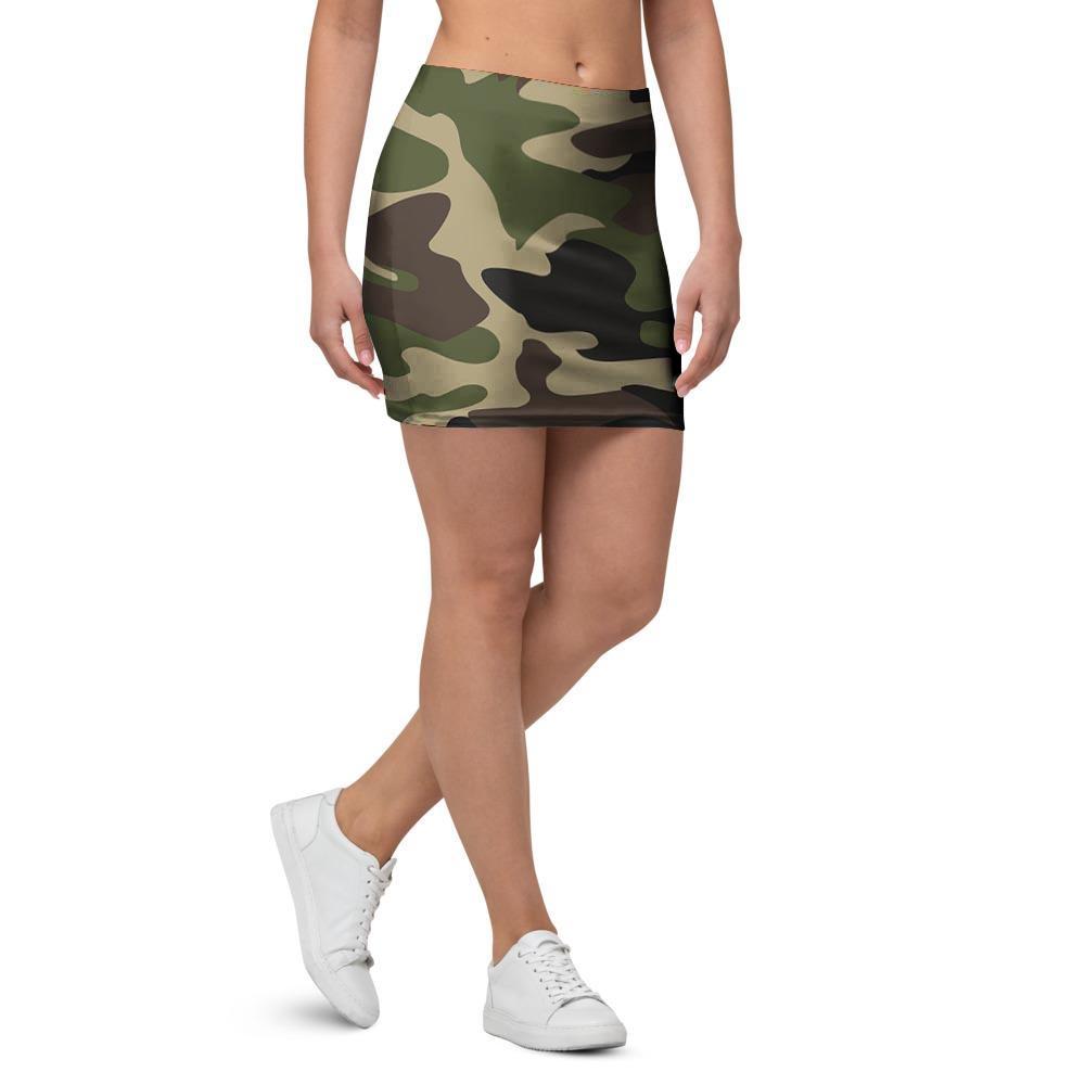 Camo Camouflage Print Mini Skirt-grizzshop