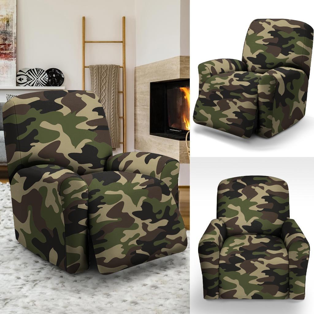 Camo Camouflage Print Recliner Cover-grizzshop