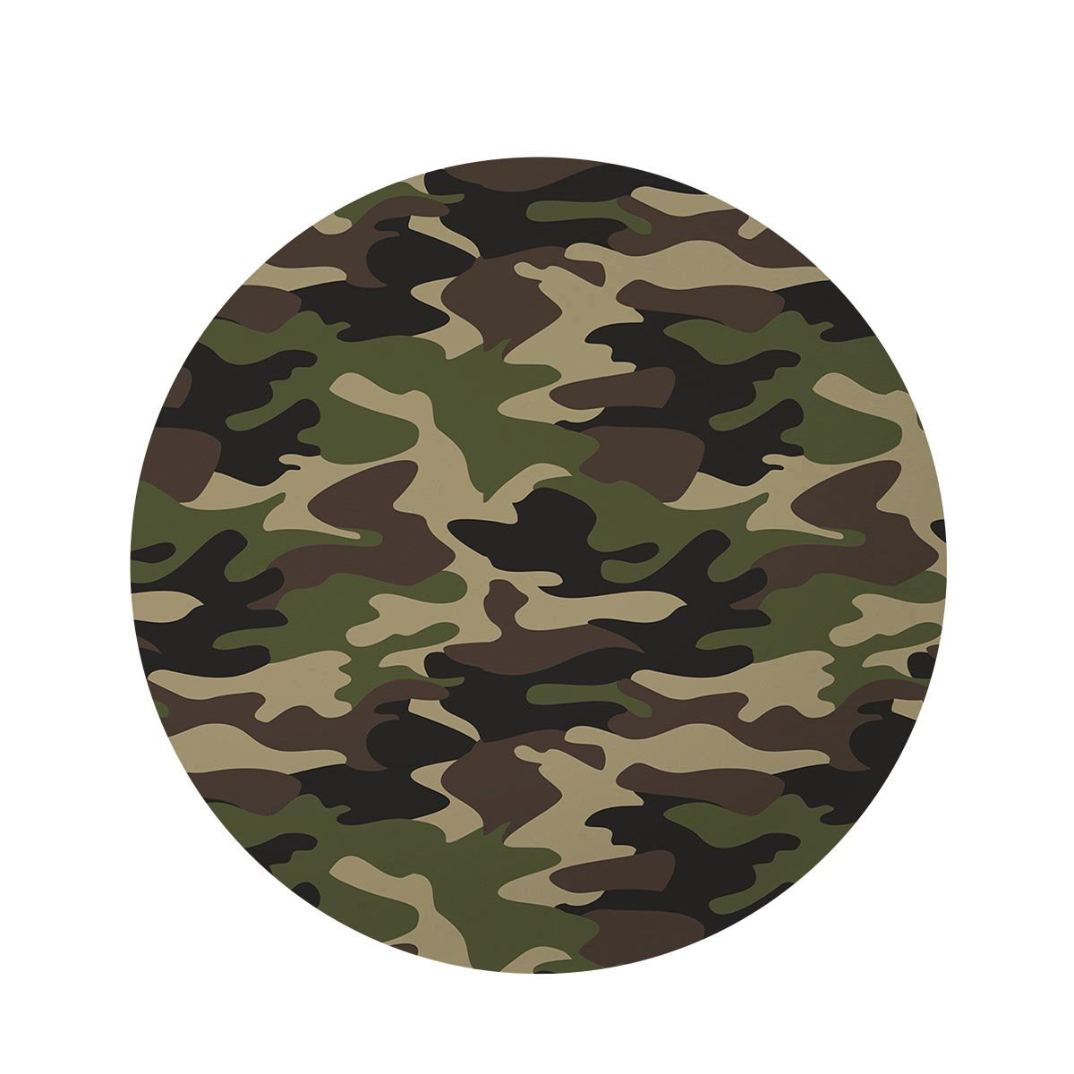 Camo Camouflage Print Round Rug-grizzshop