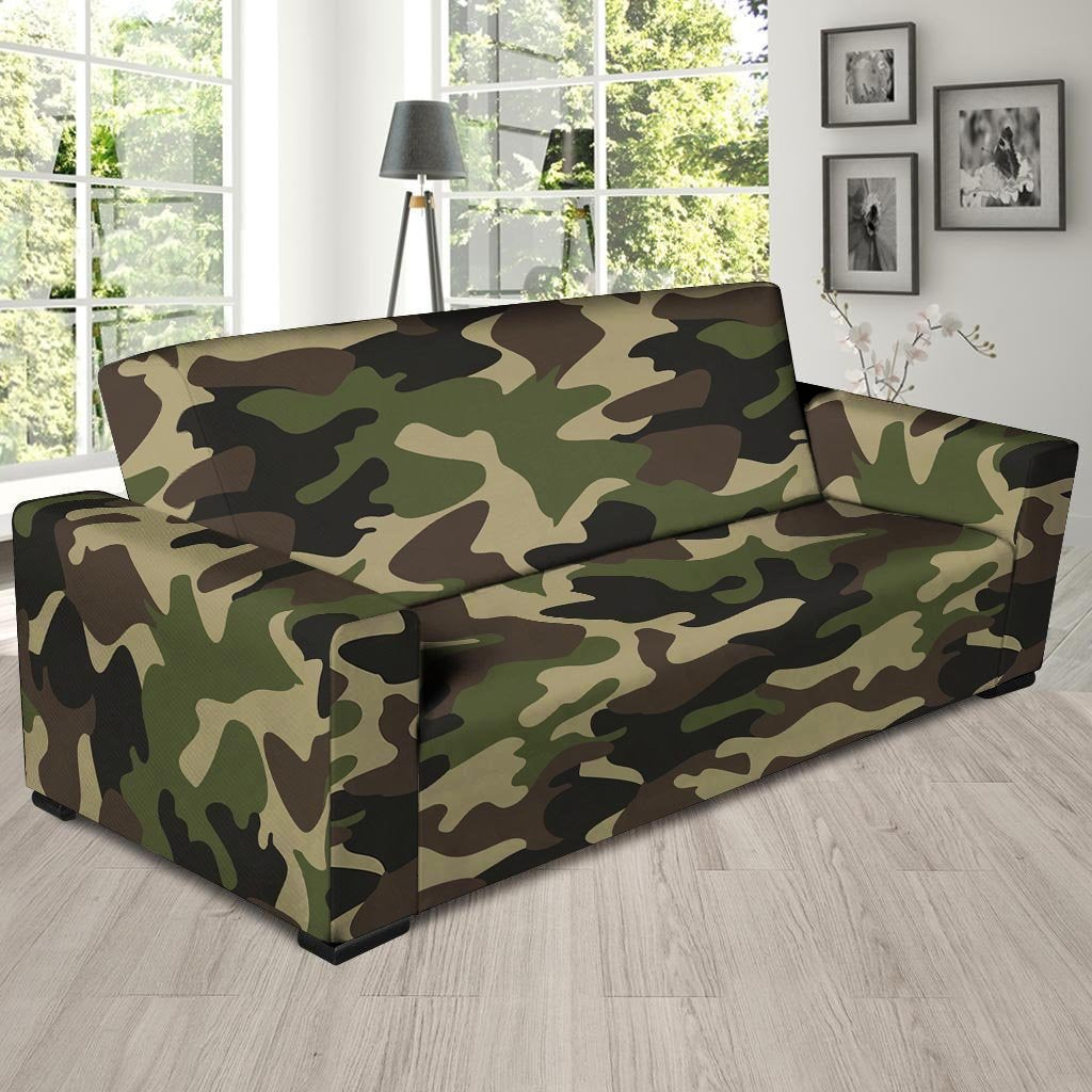 Camo Camouflage Print Sofa Cover-grizzshop