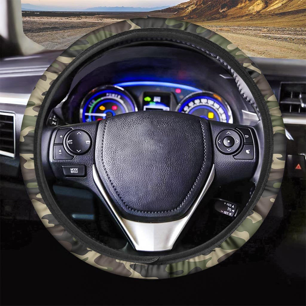 Camo Camouflage Print Steering Wheel Cover-grizzshop