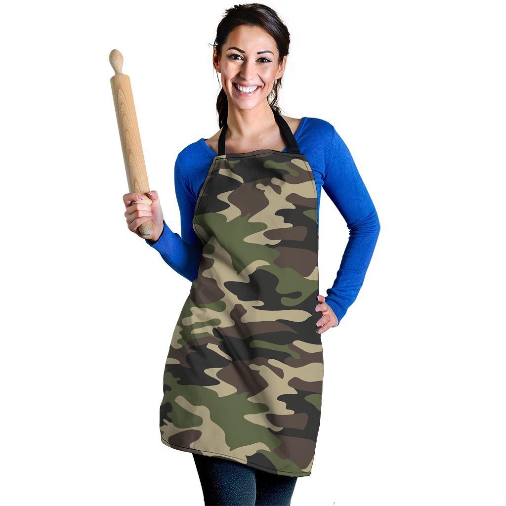 Camo Camouflage Print Women's Apron-grizzshop