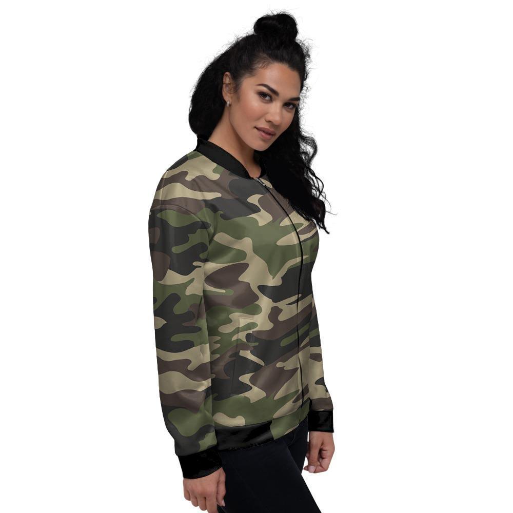 Camo Camouflage Print Women's Bomber Jacket-grizzshop