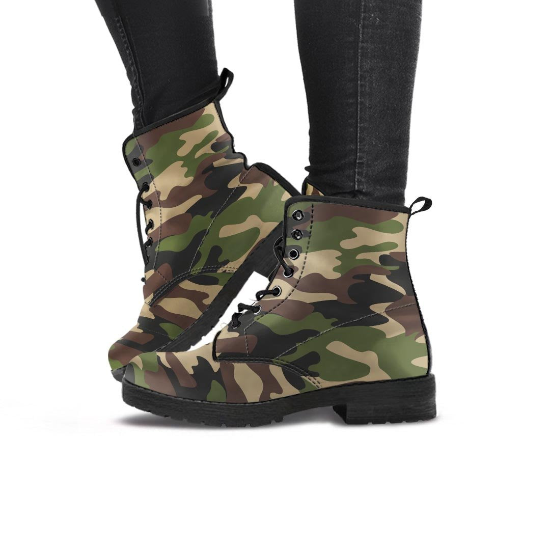 Camo Camouflage Print Women's Boots-grizzshop