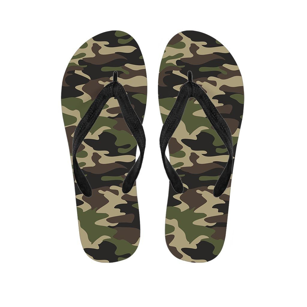 Camo Camouflage Print Women's Flip Flops-grizzshop