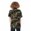 Camo Camouflage Print Women's Short Sleeve Shirts-grizzshop