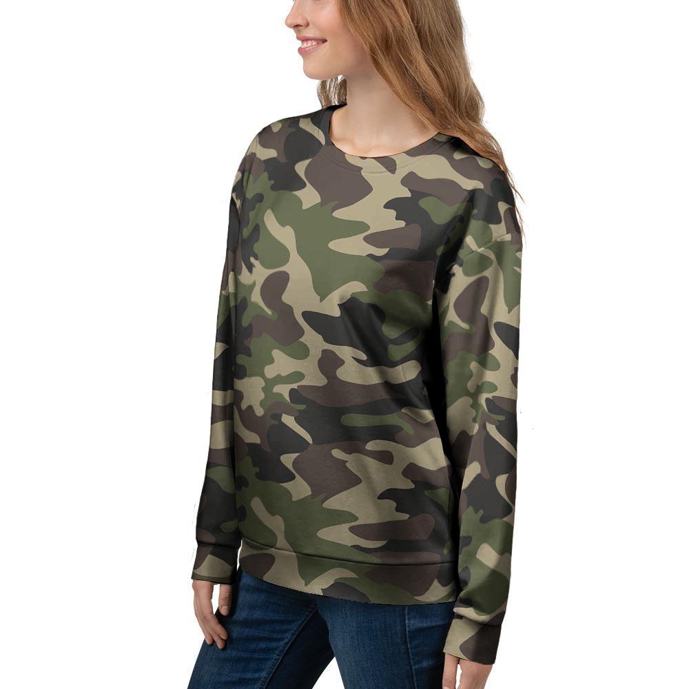 Camo Camouflage Print Women's Sweatshirt-grizzshop