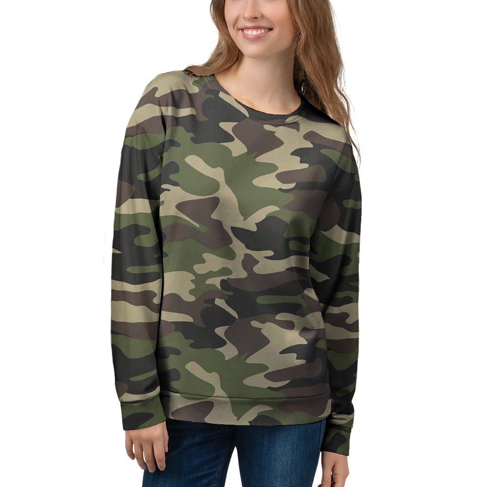 Camo Camouflage Print Women's Sweatshirt-grizzshop