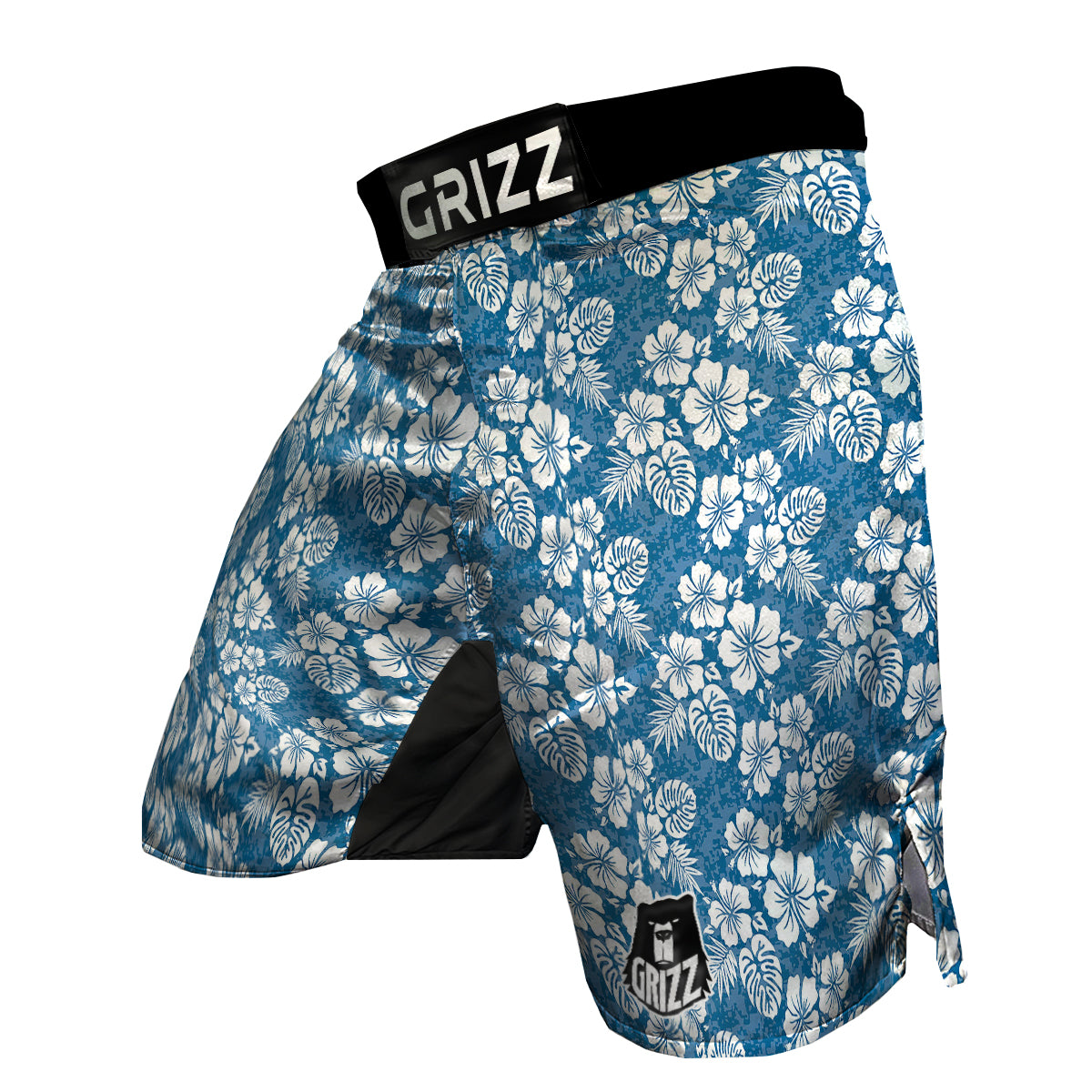 Camo Flower Aloha Hawaiian Print Pattern MMA Shorts-grizzshop