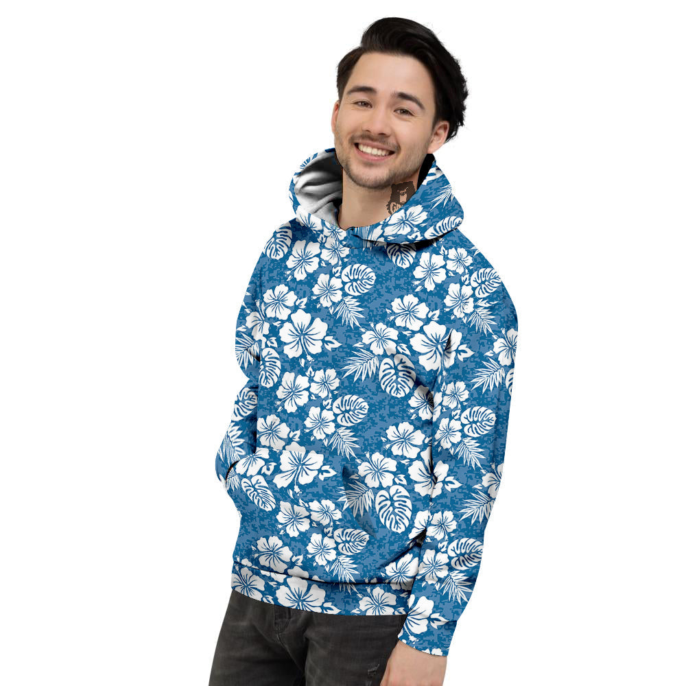 Camo Flower Aloha Hawaiian Print Pattern Men's Hoodie-grizzshop