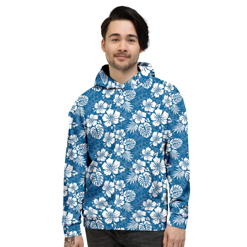 Camo Flower Aloha Hawaiian Print Pattern Men's Hoodie-grizzshop