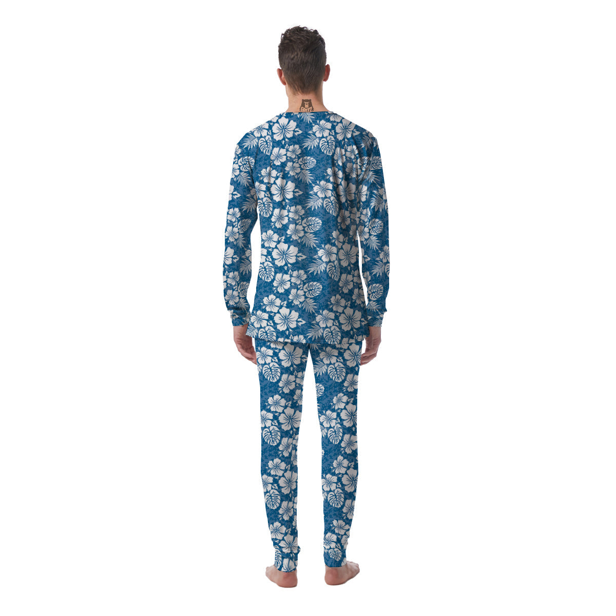 Camo Flower Aloha Hawaiian Print Pattern Men's Pajamas-grizzshop