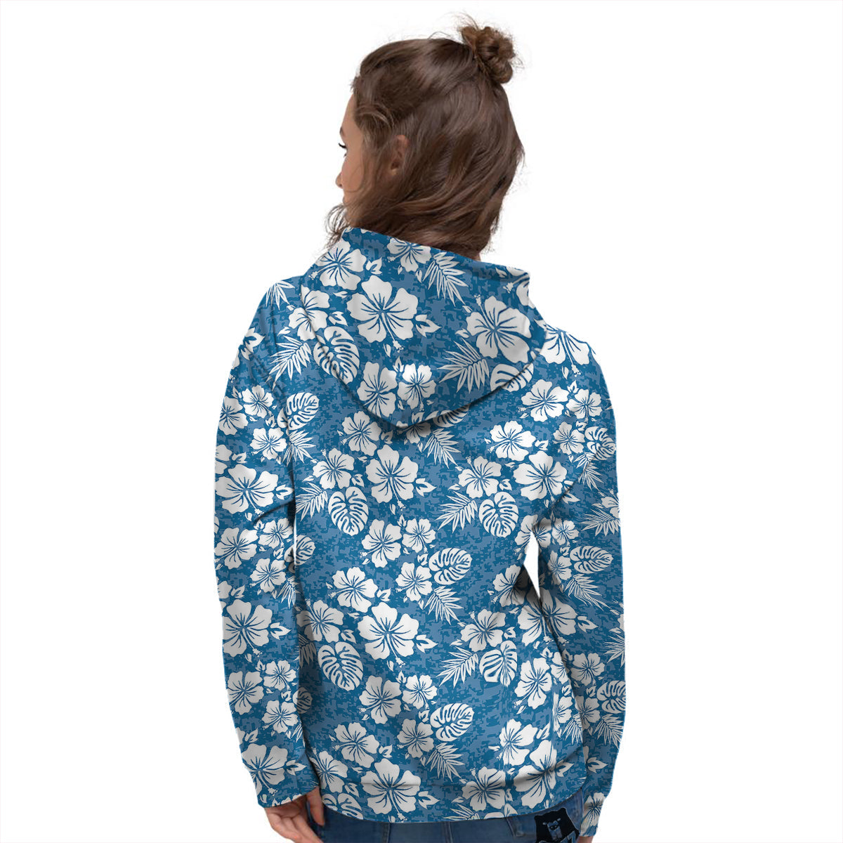 Camo Flower Aloha Hawaiian Print Pattern Women's Hoodie-grizzshop
