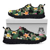 Camo Flower Military Green Print Pattern Black Sneaker-grizzshop