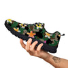 Camo Flower Military Green Print Pattern Black Sneaker-grizzshop