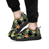 Camo Flower Military Green Print Pattern Black Sneaker-grizzshop