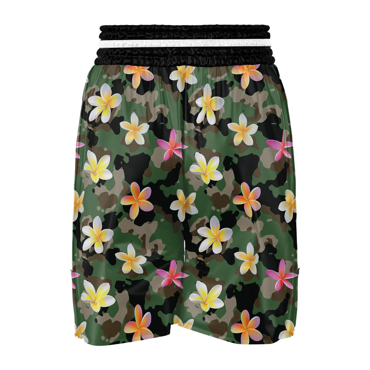 Camo Flower Military Green Print Pattern Boxing Shorts-grizzshop