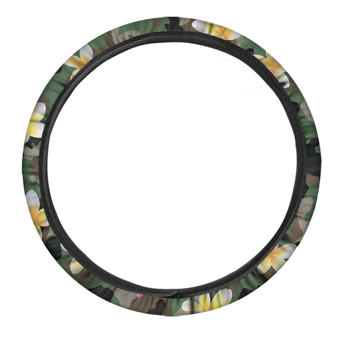 Camo Flower Military Green Print Pattern Car Steering Wheel Cover-grizzshop
