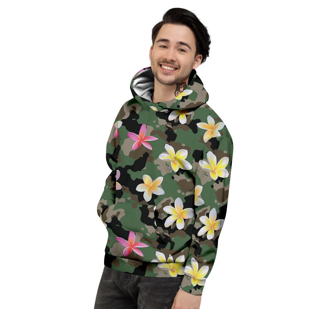 Camo Flower Military Green Print Pattern Men's Hoodie-grizzshop
