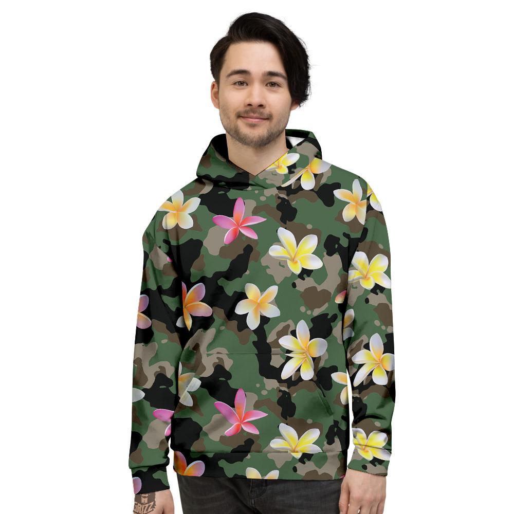 Camo Flower Military Green Print Pattern Men's Hoodie-grizzshop
