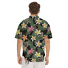 Camo Flower Military Green Print Pattern Men's Short Sleeve Shirts-grizzshop