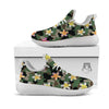 Camo Flower Military Green Print Pattern White Athletic Shoes-grizzshop