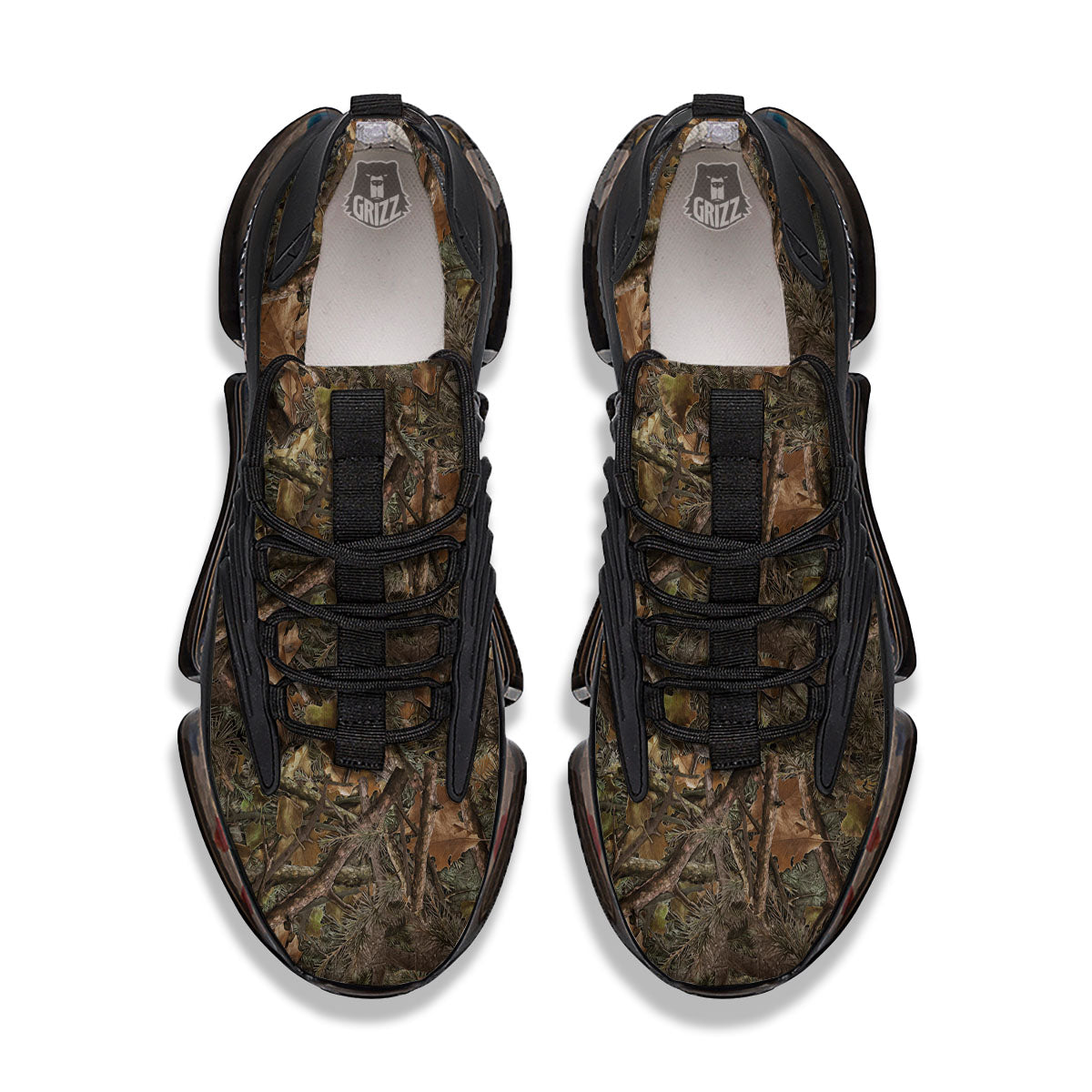 Camo Hunting Print Pattern Black Gym Shoes-grizzshop