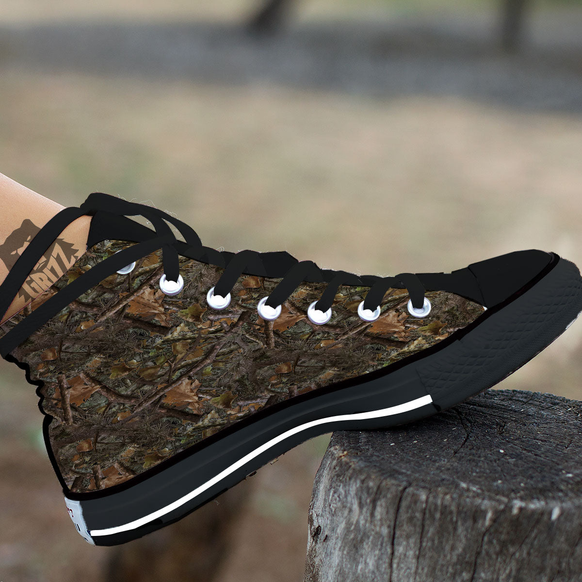 Camo Hunting Print Pattern High Top Shoes-grizzshop