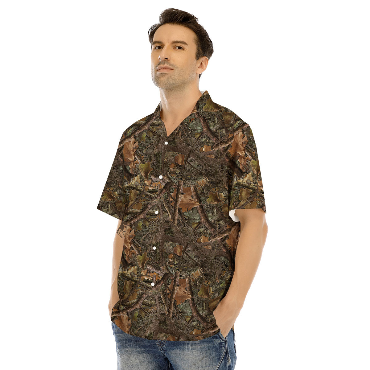 Camo Hunting Print Pattern Men's Hawaiian Shirt-grizzshop