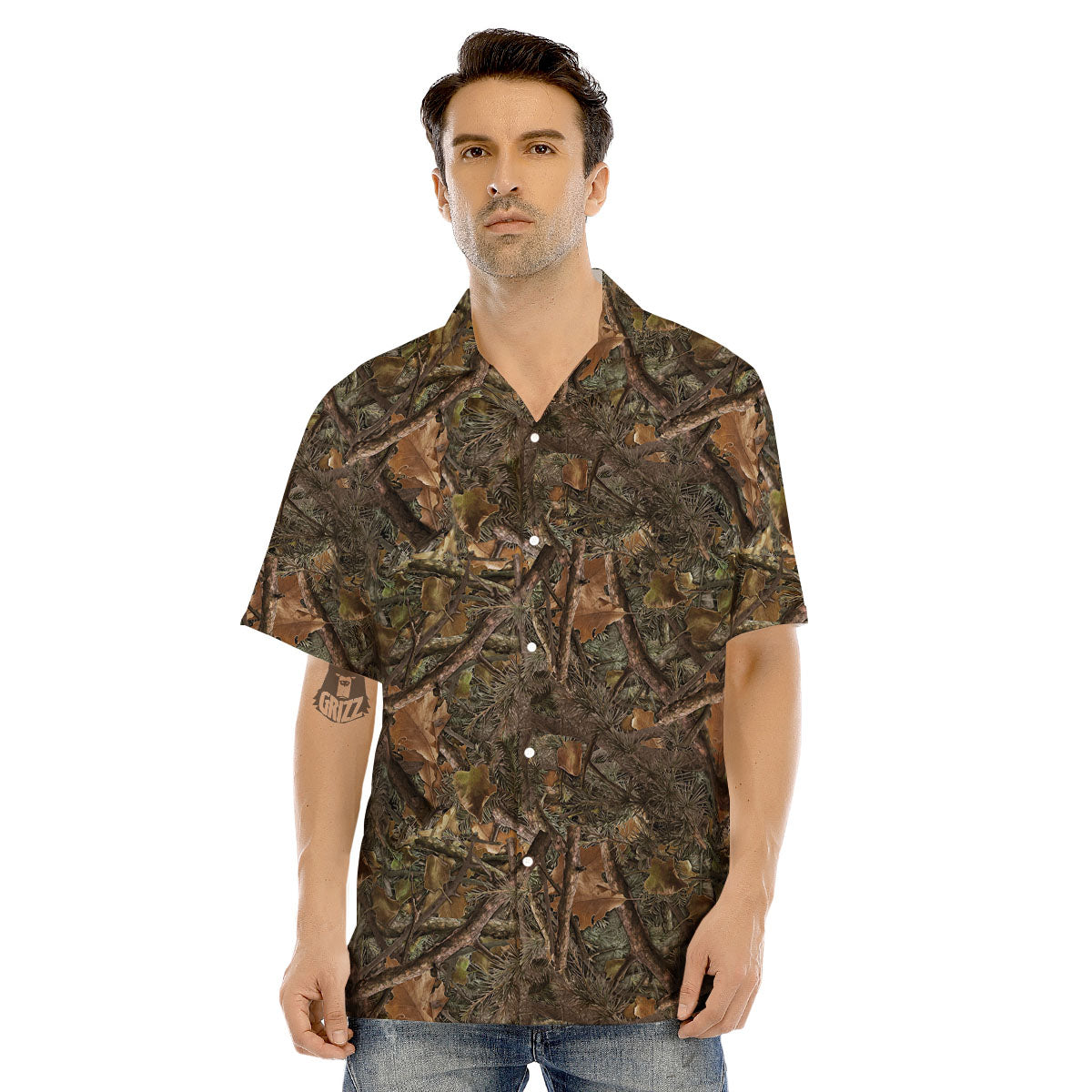 Camo Hunting Print Pattern Men's Hawaiian Shirt-grizzshop