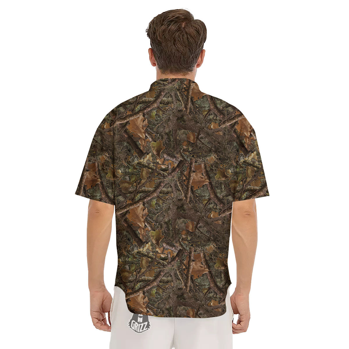 Camo Hunting Print Pattern Men's Short Sleeve Shirts-grizzshop