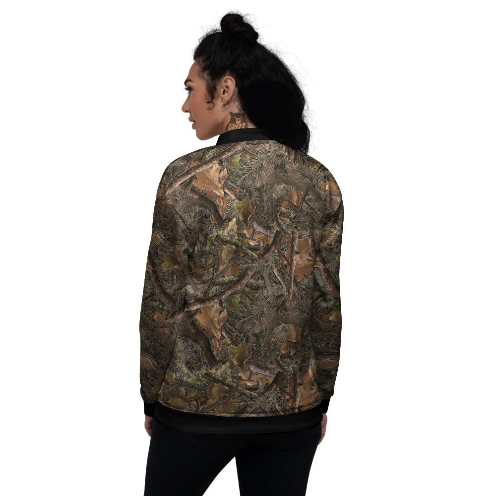 Camo Hunting Print Pattern Women's Bomber Jacket-grizzshop
