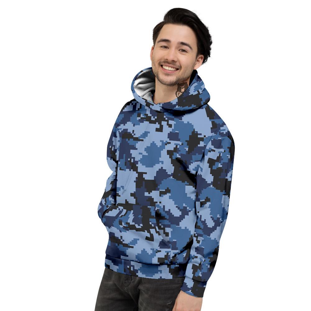 Blue camo hot sale hoodie mens