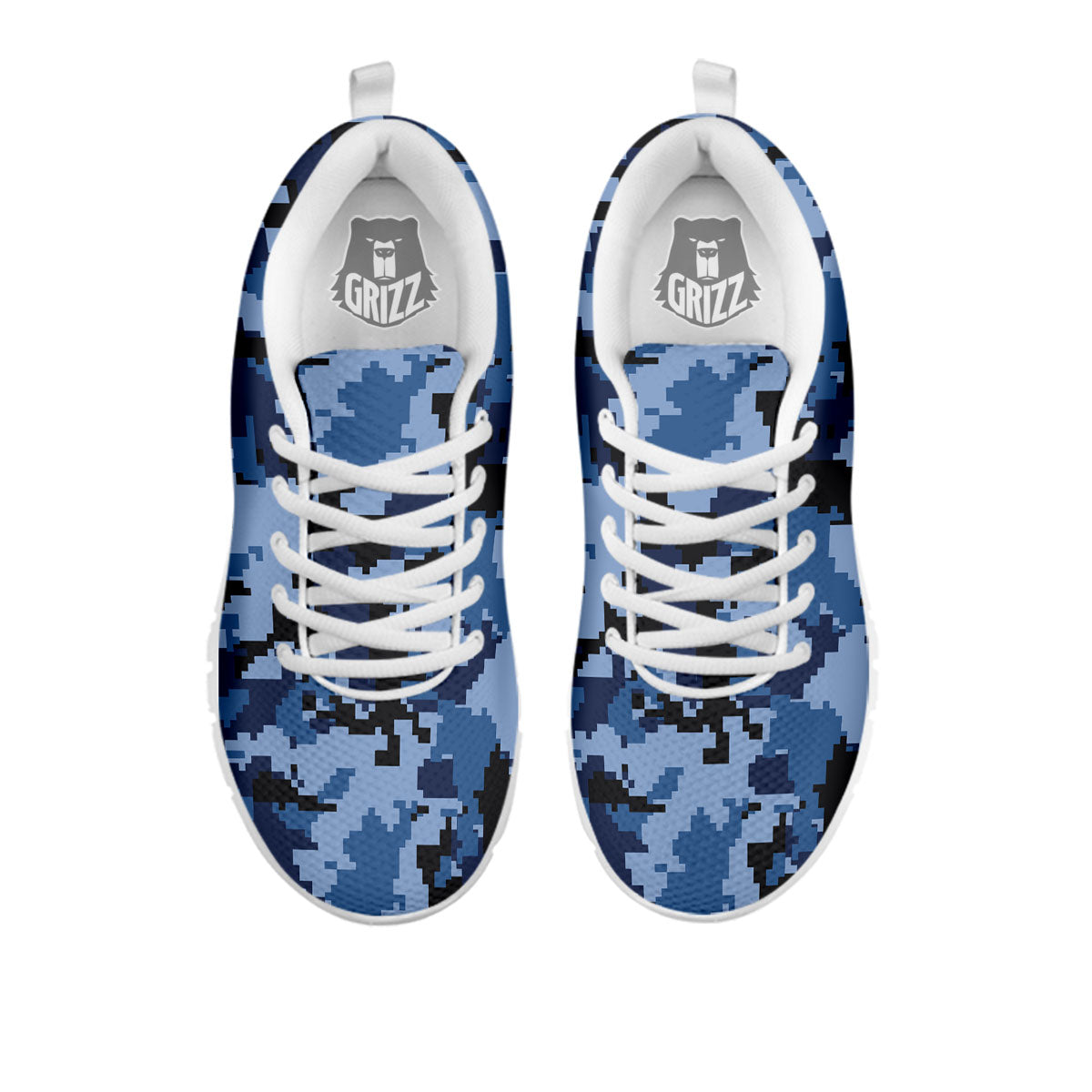 Camo Navy Digital Print Pattern White Sneaker-grizzshop