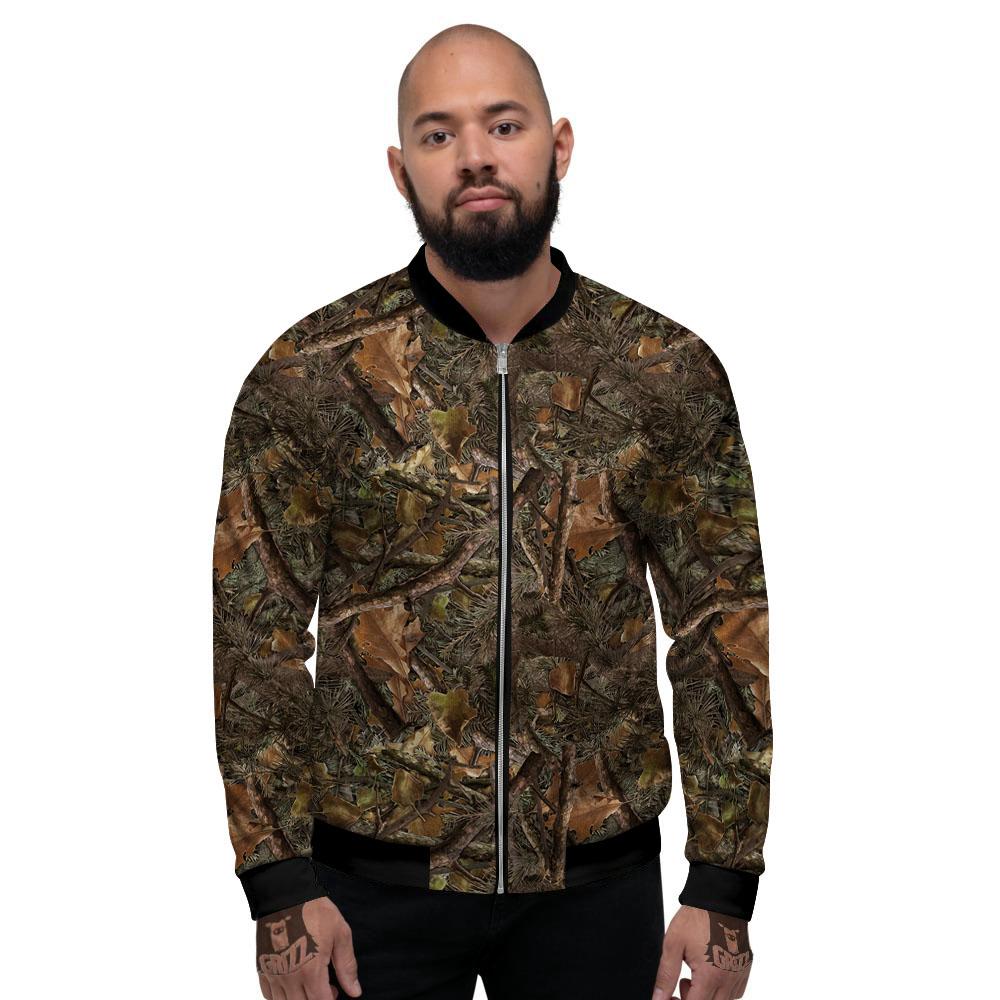 Camo Hunting Print Pattern Men's Bomber Jacket-grizzshop