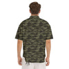 Camouflage Army Green Print Men's Short Sleeve Shirts-grizzshop