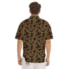 Camouflage Black And Brown Print Men's Short Sleeve Shirts-grizzshop