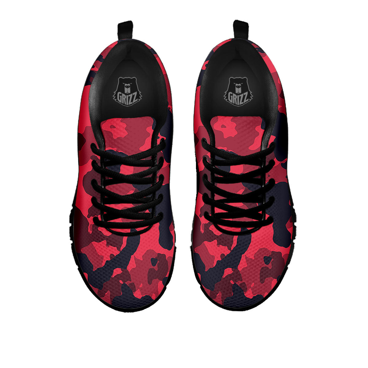 Camouflage Black And Red Print Black Sneaker-grizzshop