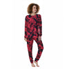 Camouflage Black And Red Print Women's Pajamas-grizzshop