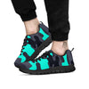 Camouflage Black And Teal Print Black Sneaker-grizzshop