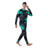 Camouflage Black And Teal Print Men's Pajamas-grizzshop