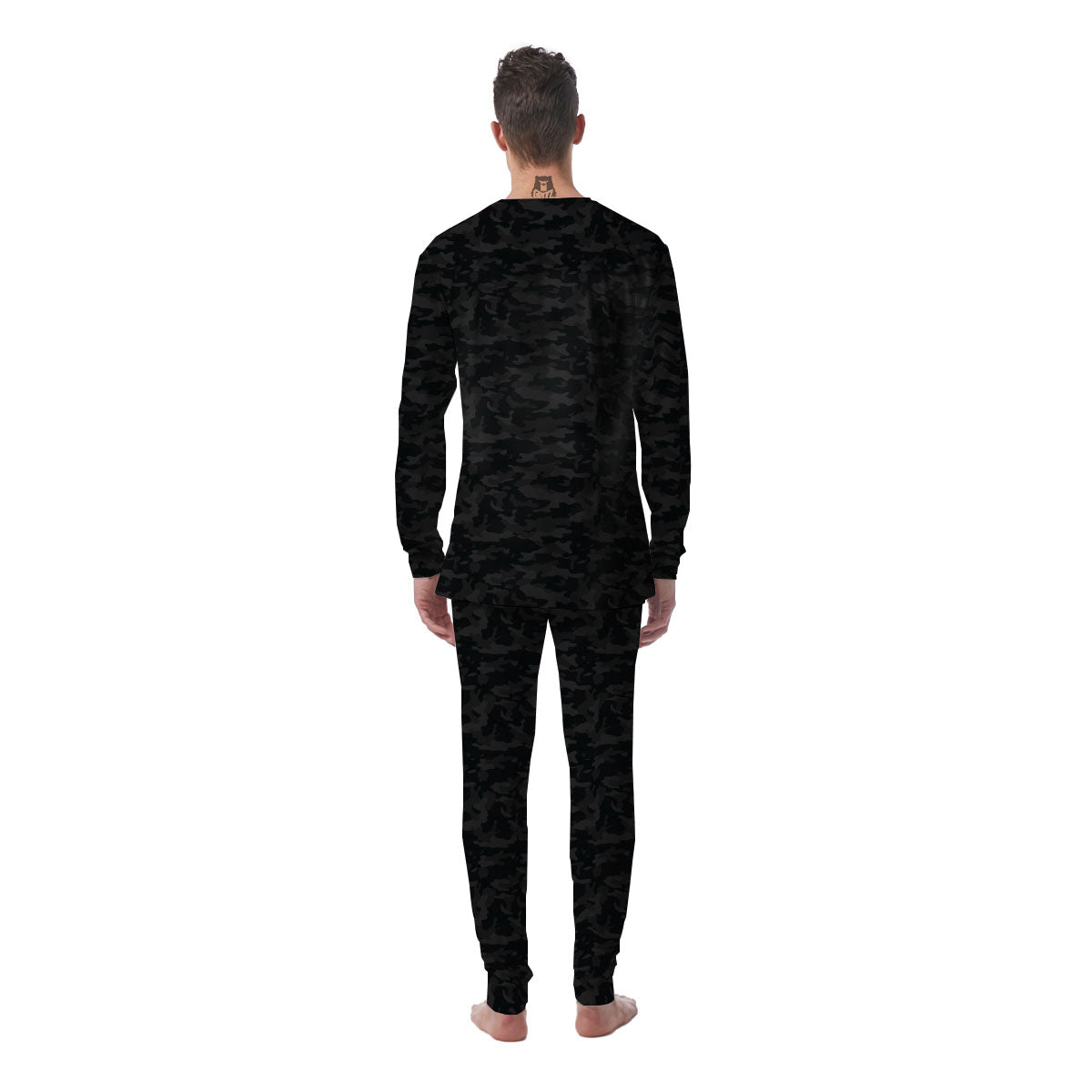 Camouflage Black Print Men's Pajamas-grizzshop