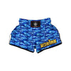 Camouflage Blue Print Muay Thai Boxing Shorts-grizzshop