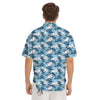 Camouflage Blue Snow Print Men's Short Sleeve Shirts-grizzshop