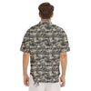 Camouflage Brown And Grey Print Men's Short Sleeve Shirts-grizzshop