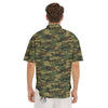 Camouflage Classic Green Print Men's Short Sleeve Shirts-grizzshop