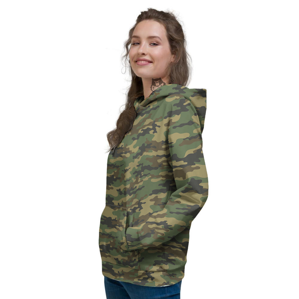 Camouflage Classic Green Print Women's Hoodie-grizzshop