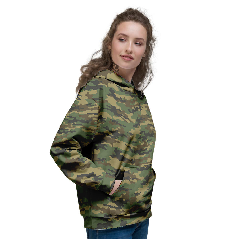 Camouflage Classic Green Print Women's Hoodie-grizzshop