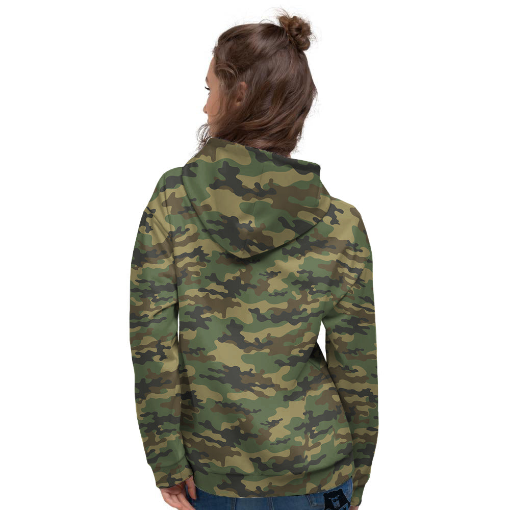 Camouflage Classic Green Print Women's Hoodie-grizzshop